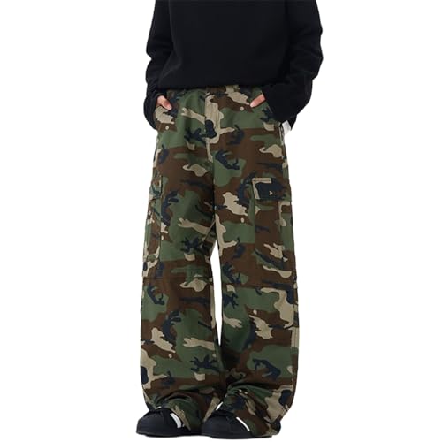 Baggy Jeans Men Camo Wide Leg Jeans Men Vintage Open Bottom Cargo Streetwear for Skater Jean