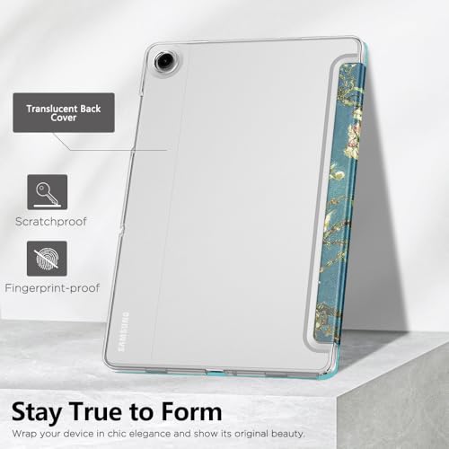 Image of MoKo for Samsung Galaxy Tab A11 Plus / A11+ Case 11 Inch 2026, Galaxy Tab A9 Plus / A9+ Case 11 Inch 2024, Slim Stand Hard PC Translucent Back Shell Smart Cover, Auto Wake /Sleep, Apricot Blossom