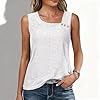 White Tank Tops Women UK Solid Plain Sleeveless Casual Round Neck Tank Top Summer Basic Vest Shirt Gym Lightweight Blouse Comfortable Ladies Vest for Sport Yoga Gym Going Out Size XXL #2