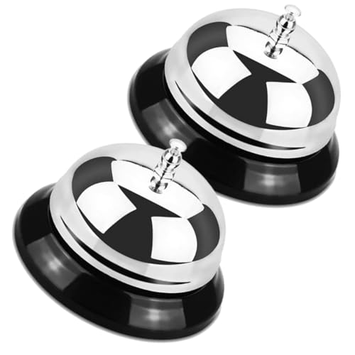 LOLIPPYY 2pièces Cloche De Table Métal Lot De Carillon De Service Pour Restaurant Bar Et Cuisine Signal Sonore Pratique Pour Appel Au Service
