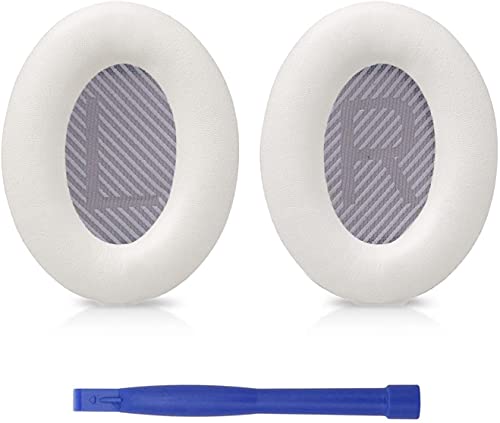 Professional Replacement Ear Pads Cushions, Earpads Compatible with Bose QuietComfort 35 (Bose QC35) and Quiet Comfort 35 II (Bose QC35 II) Over-Ear Headphones (White)