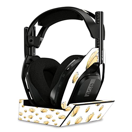 Image of MightySkins Glossy Glitter Skin Compatible with Astro A50 Wireless Headphones + Base Station (Gen 4) - Yellow Poppy | Protective, Durable High-Gloss Glitter Finish | Easy to Apply | Made in The USA