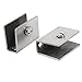 Aexit 10mm-12mm Thickness Fall Protection Stainless Steel Rectangle Glass Shelf Clamp Clip Safety Clips Holder 2pcs