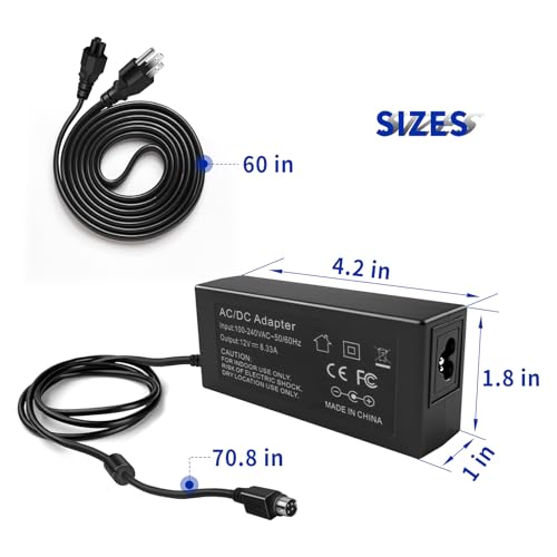 Image of 4Pin 12V 8.33A-9A AC DC Power Adapter Charger for Synology Disk Station 4-Bay DS918 DS918+ DS916 DS916+ DS923 DS423 DS620slim DS418 Network Storage NAS Server Power Supply Charging Cable Replacements