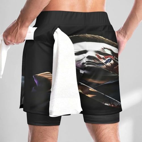 Men's Swim Trunk Halloween Michael Myers Knee Length Comfy Soft with Mesh Lining for Swimwear Bathing Suits Swim Shorts3