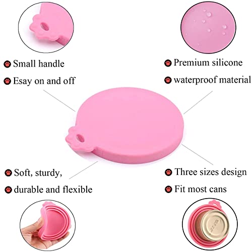 Image of Dog Food Can Covers | IVIA PET Silicone Food Can Lids for Cat Dog Pet Food Cans | Universal Size | BPA Free | (Mix Color3)