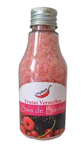 Kit Sais de Banho e Espuma de Banho Aroma Frutas Vermelhas Esfoliante Aromatizante Escalda Pés Hidra