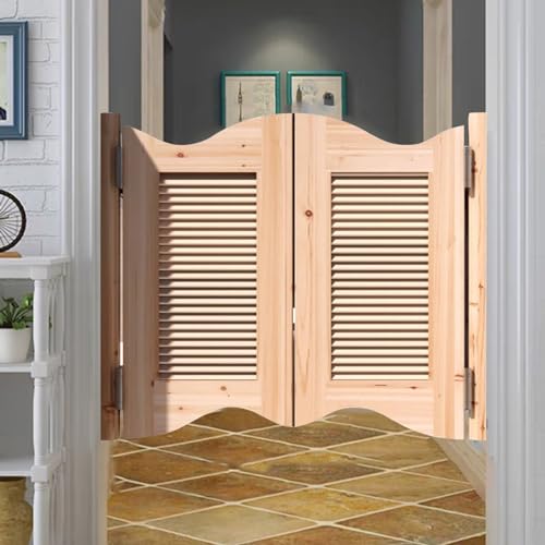 Saloontür Unvollendete Saloon-Café-Tür mit Scharnieren, Wohnzimmerflur Schwingendes Lamellentor, Schwerlast-Butler-Schwenktür für Emporium-Eingangsdurchgänge ( Size : W90xH90cm(35 3/8'x35 3/8') )