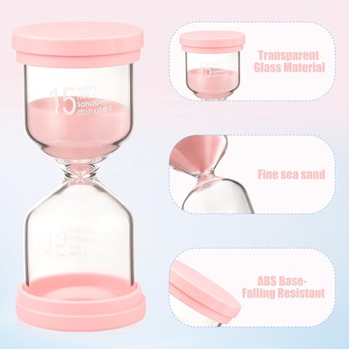 Avernest 5 Stück Sanduhren Set für Kinder,Sanduhr aus Glas,3/5/10/15/30,Sanduhren Set für Das Leben von Kindern, Lernen, Spielzeitmessung und Dekoration für Das Home-Office