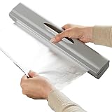 Maximex Nóż do folii Perfect-Cutter, praktyczny dozownik do folii spożywczej i folii aluminiowej, dozownik folii z tworzywa sztucznego, 38 x 5,2 x 6,7 cm, jasnoszary