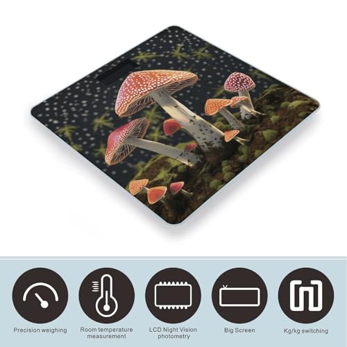 Báscula Digital Mushroom de Vidrio Templado para Baño miniatura 3