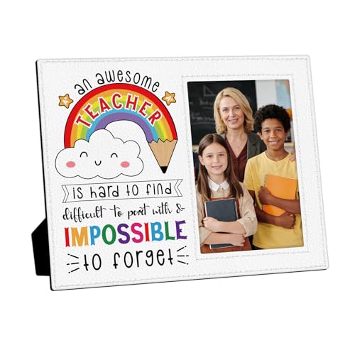 D4DREAM Teacher Appreciation Gifts - 7''x9'' Personalized Teacher Picture Frame Holds 4" x 6" Photo End of Year Gift for Women Men Retirement Graduation Back to School