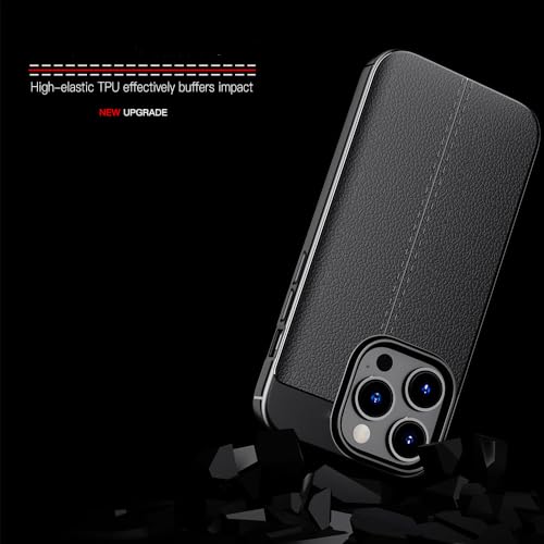 Coque en silicone pour iPhone 14 Pro Max et 13 Pro anti-choc noire