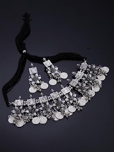 Oxidized Choker Necklace Set