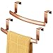mDesign Modern Metal Kitchen Storage Over Cabinet Curved Towel Bar Rack - Hang on Inside or Outside of Doors, Organize and Hang Hand, Dish, and Tea Towels - Also for Bars - 9.7" Wide, 2 Pack - Copper