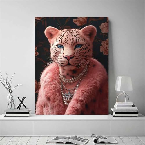 Art affiche drôle animal léopard pour décor rétro amusant - 2