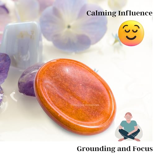 Image of Amazing Gemstone Chocolate Jasper Worry Stones for Stress Relief Crystals and Healing Stones - Piedra Crystal Fidget for Meditation, Relaxation - Unique Stocking Stuffers and Birthday Gifts