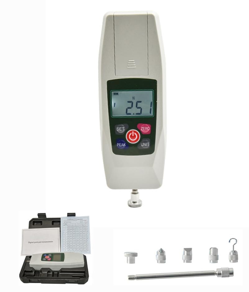 Portable Force Gauge Digital Push Pull Dynamometer with Max Force Value 200N/20kg/45Lb Display Digit 0.1N 0.01kg Minimum Force Value Shielding Function