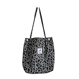 AioTio Damen Handtasche Umhängetasche Damen Handtasche Groß stofftasche einkaufstasche (Grauer Leopard)