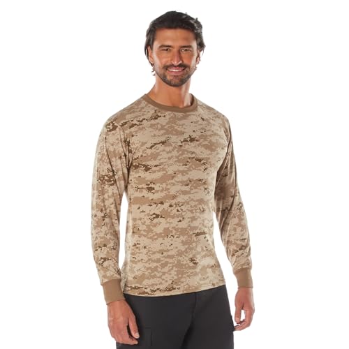 Image of Rothco Long Sleeve Camo T-Shirt | Rugged Camouflage Crew Neck T Shirt, Comfortable Casual Tee for Men & Women