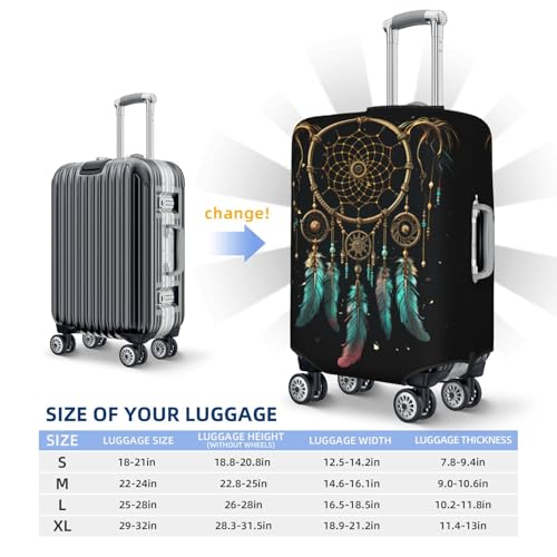 Elastic Travel Luggage Cover for Suitcase Tsa Approved Stretch Scratch-Resistant Suitcase Protector Cover Washable Dark dream catcher Baggage Covers Fits 18-32 Inch Luggage Case2