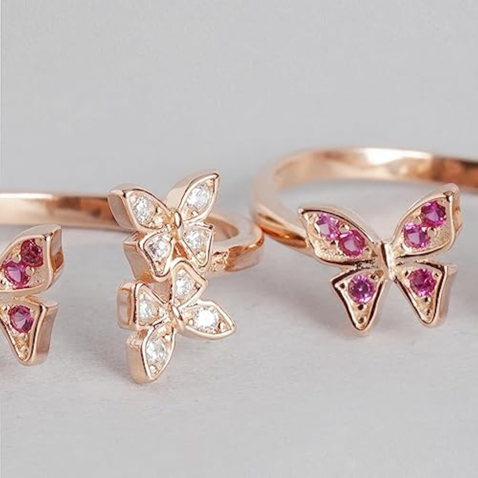 Women's Butterfly Studded 925 Pure Silver Toe Ring with Certificate