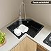 REHOUPTU 26 Inch Black Corner Kitchen Sink, Butterfly Design Drop-in 304 Stainless Steel Sink, Large Modern Undermount Workstation Sink For Kitchen And Bar Corner