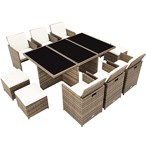tectake-800855-Conjunto-de-Muebles-de-Jardin-Poliratan-Set-Exterior-6X-Sillas-4X-Sillones-Puf-1x-Mesa-Incl-Funda-Completa-Fundas-Intercambiables-Natural