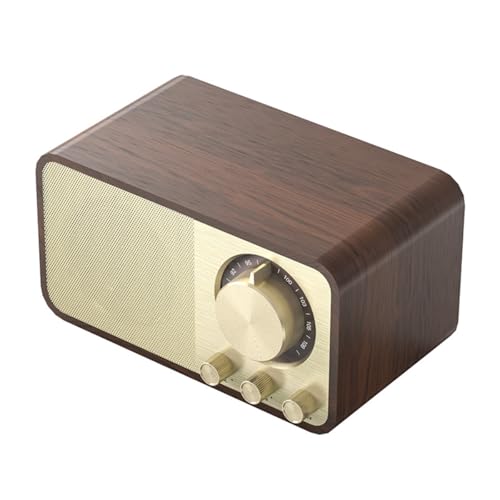 Nicear Radio Bluetooth Retro con Diseño De Veta De Madera, Altavoz Retro De 5 W, Batería De 1800 MAh, Tarjeta AUX/USB/TF, Radio FM para Cocina, Dormitorio Y Oficina.