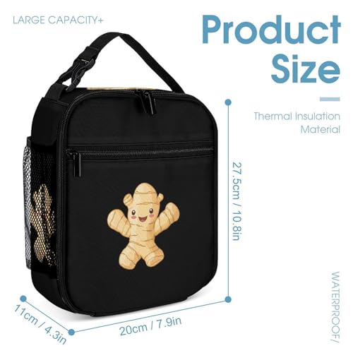 Cute Ginger Root Cute Backpacks Set Lightweight Lunch Bag Aesthetic Pencil Cases for Travel Work4