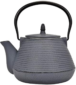 Hokkaido Cast Iron Enamel Teapot With Stainless Infuser, Dark Grey, 67 Ounces