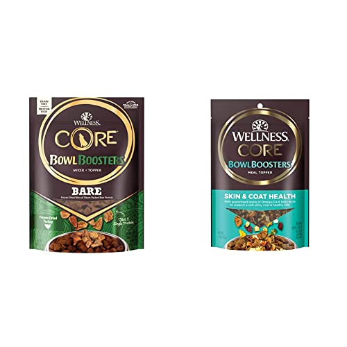 Wellness Core Bowl Boosters Bundle, Bare Turkey (4 Oz) + Functional Skin & Coat Health (4 Oz) #TOP17