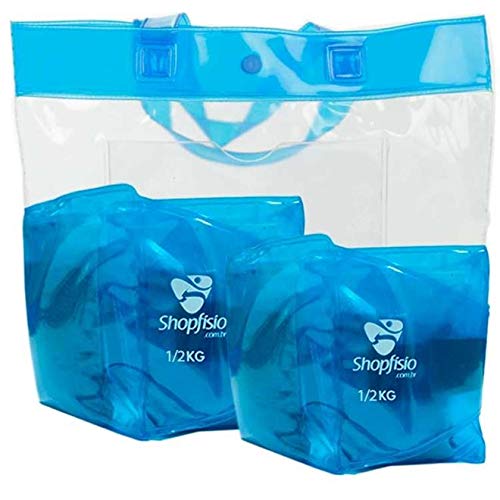Tornozeleira Shopfisio - Caneleira Multifuncional Flexível - Par - 0,5Kg - AZUL