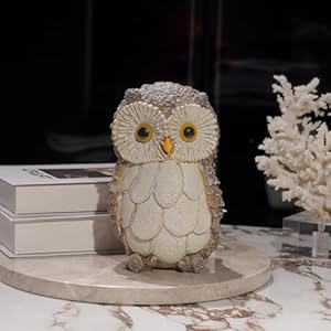Guichifun Owl Statue Home Decor Accents Cute Owl Figurines for Shelf Bookshelf TV Stand Decor Bedroom Office Decorations Ideal Gift for Owl Lovers 5 x 5 x 8 Inch