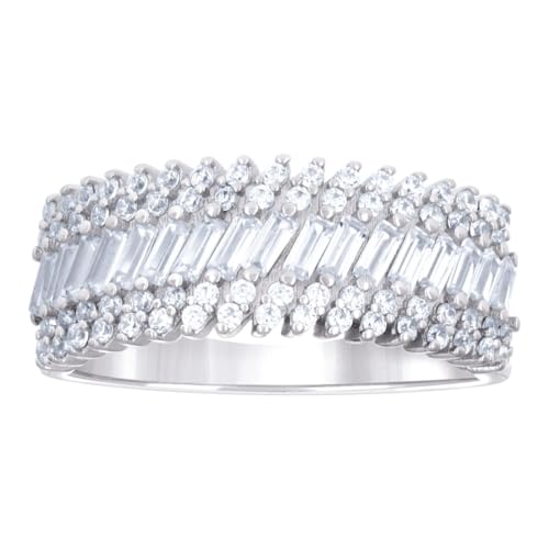 Bague en argent sterling 925 femme avec zircone cubique éclat diamant