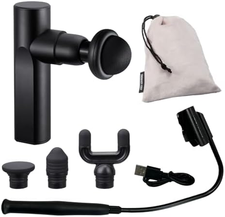 （06:00時点） 【Amazon.co.jp限定】ATEX アテックス 筋膜 リリースガン AX-HXL236Abkブラック 専用アーム＆収納ポーチ＆日本語取説付き アタッチメント4種 肩 背中 腰 足 全身 振動 小型 軽量 250g 強力 6mm振幅 振動レベル4段階 プレゼント ギフト 健康グッズ 持ち運びに便利