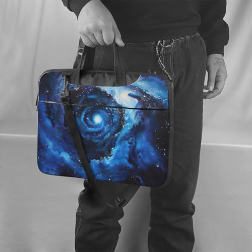 Funda para portátil elegante de galaxia azul con acabados de alta calidad 2