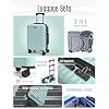 LIGHT FLIGHT Luggage Sets, 3 Piece Durable Suitcase Set with Spinner Wheels, 3 Pcs Hardside Lightweight luggage with TSA Lock, Large Checked Travel Suitcases, 20/24/28 Inch,Mint Green