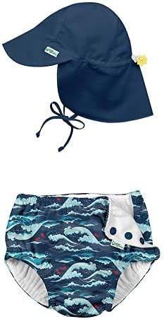 i play. by green sprouts Snap Reusable Swimsuit Diaper and Flap Sun Protection Hat