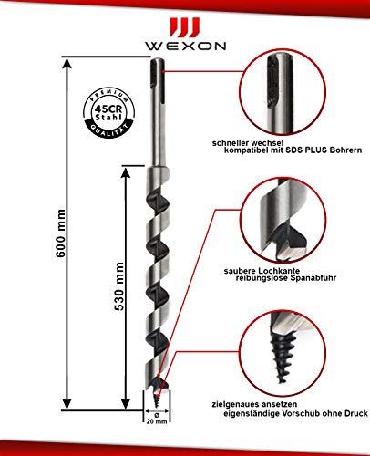 Punta per travi SDS Plus, 20 mm x 600, extra