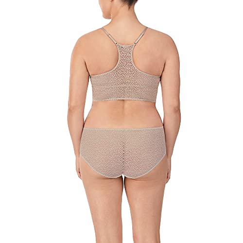 Dkny Women's Modern Lace Racerback Bralette Bra, Foam Lined Cups, Champagne, Small #TOP3