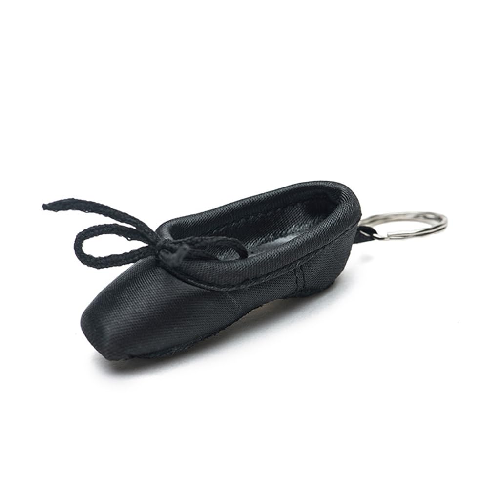 Asukohu Key Chain Ballet Shoe Keychain Silk Pointe Shoe Keyrings Elegant Key Accessory for Ballet Dances Enthusiasts