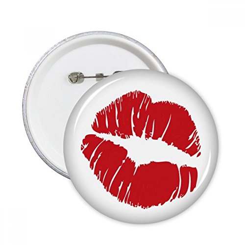 Badge Button Saint-Valentin, lot de 5 broches rondes Kiss Rouge à lèvres