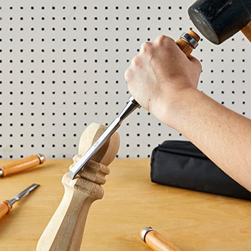 8 Piece Chisel Set for Woodworking with Blade Tip Guard and Storage Pouch (8 Sizes) - Thumbnail 2