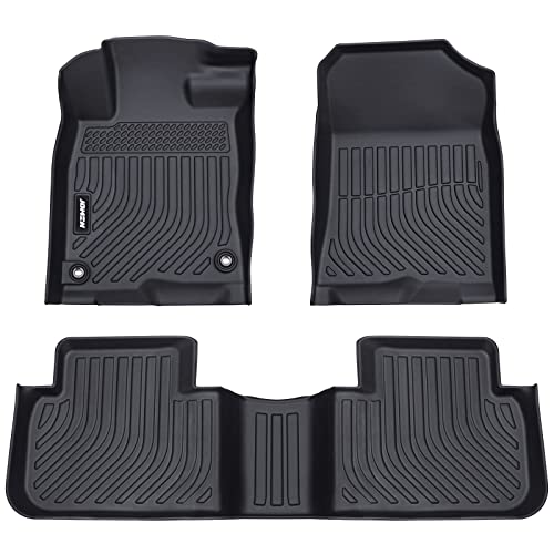 JDMON All Weather Floor Mats Compatible with 2022 Honda Civic Sedan Hatchback, 2 Row Front & Rear Custom Fit TPE Floor Liner Black