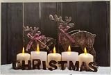LED canvas foto kerst kaarsen en rendieren verlicht decoratie kerst afbeelding 45x45x1,5 cmm