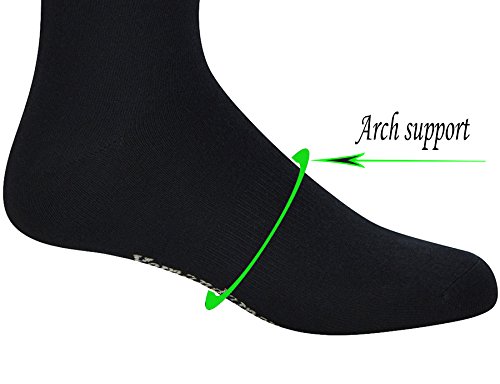 Yomandamor 5 Pairs Men's Crew Dress Socks with Arch Support and Seamless Toe4