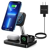 3 in 1 Wireless Charging Station for Apple Devices,Compatible with Magsafe Magnetic Wireless Charger