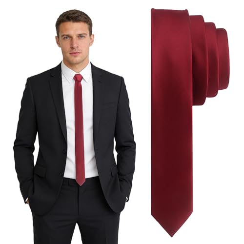 Image of Skinny Tie Men Women 2 inch (5CM) Slim Necktie Solid Thin Ties Formal