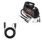 AstroAI Air Compressor Tire Inflator Red and Cigarette Lighter Extension Cord 12FT Bundle